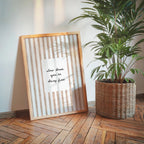 Slow Down You’re Doing Fine Print, Minimalist Quote Wall Art, Beige Striped Poster, Calm Home Decor, Neutral Typography Printable, DIGITAL