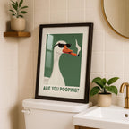 Funny Are You Pooping Goose Poster, Bathroom Humor Wall Art, Quirky Animal Print, Modern Funny Decor, Playful Toilet Printable Art