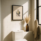 Funny Nice Bum Frog Poster, Bathroom Humor Wall Art, Quirky Animal Toilet Print, Vintage Style Funny Decor, Playful Restroom Printable Art