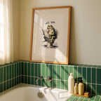 Funny Nice Bum Frog Poster, Bathroom Humor Wall Art, Quirky Animal Toilet Print, Vintage Style Funny Decor, Playful Restroom Printable Art