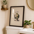 Funny Nice Bum Frog Poster, Bathroom Humor Wall Art, Quirky Animal Toilet Print, Vintage Style Funny Decor, Playful Restroom Printable Art