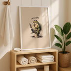 Funny Nice Bum Frog Poster, Bathroom Humor Wall Art, Quirky Animal Toilet Print, Vintage Style Funny Decor, Playful Restroom Printable Art