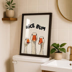 Nice Bum Goose Poster, Funny Bathroom Wall Art, Quirky Animal Print, Humorous Toilet Decor, Playful Restroom Printable for Home