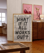What If It All Works Out Retro Newspaper Print, Retro Trendy Wall Art, Cute Typography Poster, Affirmations Apartment Aesthetic, DIGITAL