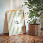 These Are The Good Old Days Print, Minimal Handwritten Quote Art, Green Stripe Aesthetic Poster, Scandinavian Wall Decor Digital Download
