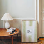 These Are The Good Old Days Print, Minimal Handwritten Quote Art, Green Stripe Aesthetic Poster, Scandinavian Wall Decor Digital Download