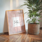 Love You Goodnight Print, Red Striped Wall Art, Minimalist Quote Poster, Romantic Bedroom Decor, Aesthetic Printable, DIGITAL