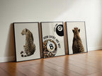 Neutral Beige Leopard Gallery Wall Set of 3, Lucky Girl 8 Ball Art, Minimal Chic Animal Prints, Preppy Aesthetic Printable Decor