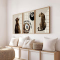 Neutral Beige Leopard Gallery Wall Set of 3, Lucky Girl 8 Ball Art, Minimal Chic Animal Prints, Preppy Aesthetic Printable Decor