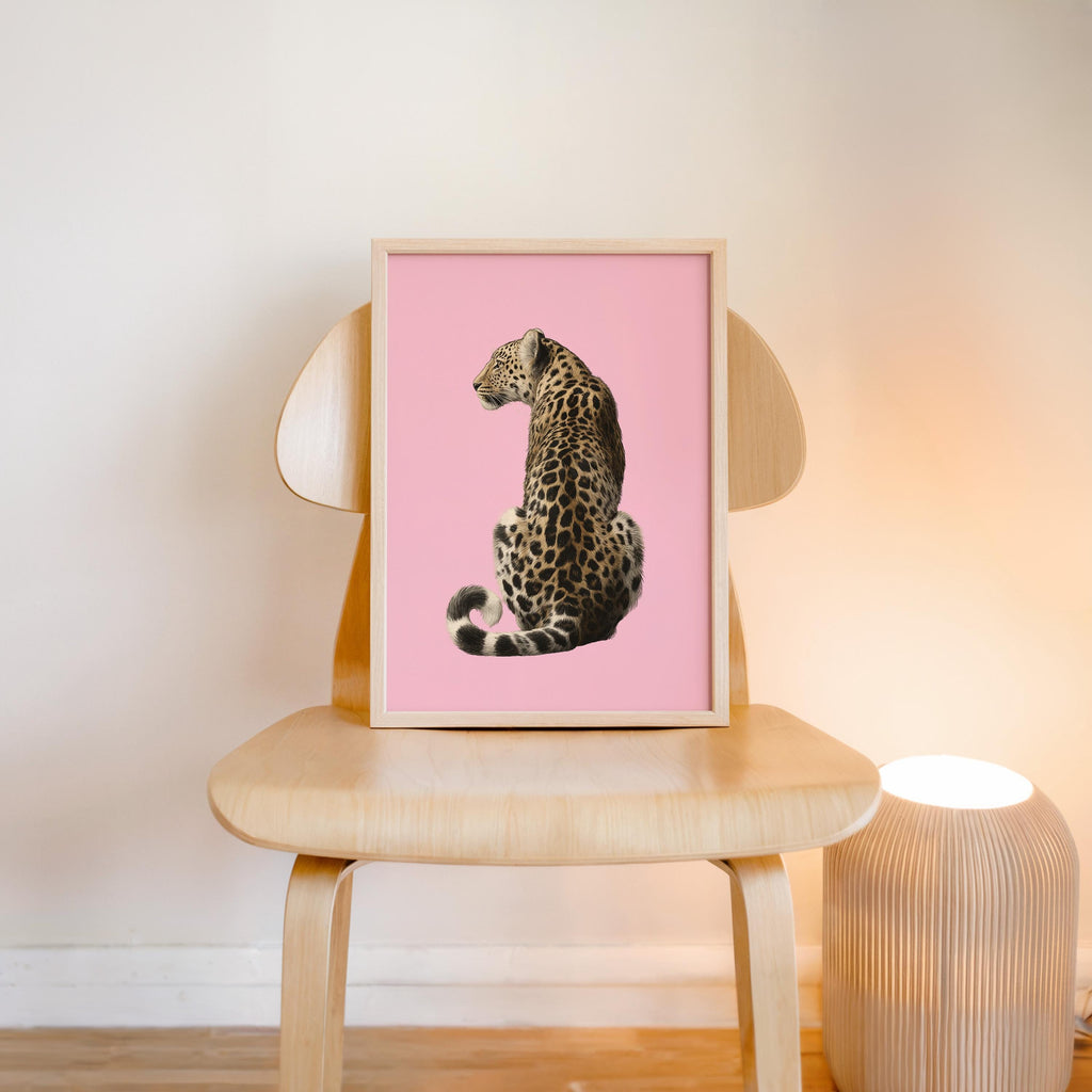 Pink Lucky Girl Gallery Wall Set of 3, Leopard Wall Art, Coquette Lips Print, 8 Ball Poster, Feminine Aesthetic Printable Decor