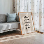 Slow Down You’re Doing Fine Print, Minimal Quote Wall Art, Neutral Typography Poster, Calm Mindfulness Printable, Modern Scandinavian Decor