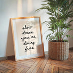 Slow Down You’re Doing Fine Print, Minimal Quote Wall Art, Neutral Typography Poster, Calm Mindfulness Printable, Modern Scandinavian Decor