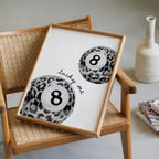 Black White Leopard Wall Art Set, Lucky Me 8 Ball Print, Fashion Lips Poster, Modern Chic Gallery Wall, Minimal Fashion Decor, Trendy Print