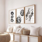 Black White Leopard Wall Art Set, Lucky Me 8 Ball Print, Fashion Lips Poster, Modern Chic Gallery Wall, Minimal Fashion Decor, Trendy Print