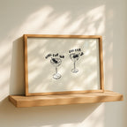 One For You One For Me Cocktail Print, Black Line Art Bar Cart Decor, Minimal Doodle Drink Illustration, Martini Wall Art Digital Download