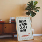 This Is a High Class Joint Wall Art, Funny Quote Poster, Bar Cart Wall Decor, Kitchen Typography Print, Modern Retro Wall Art, DIGITAL