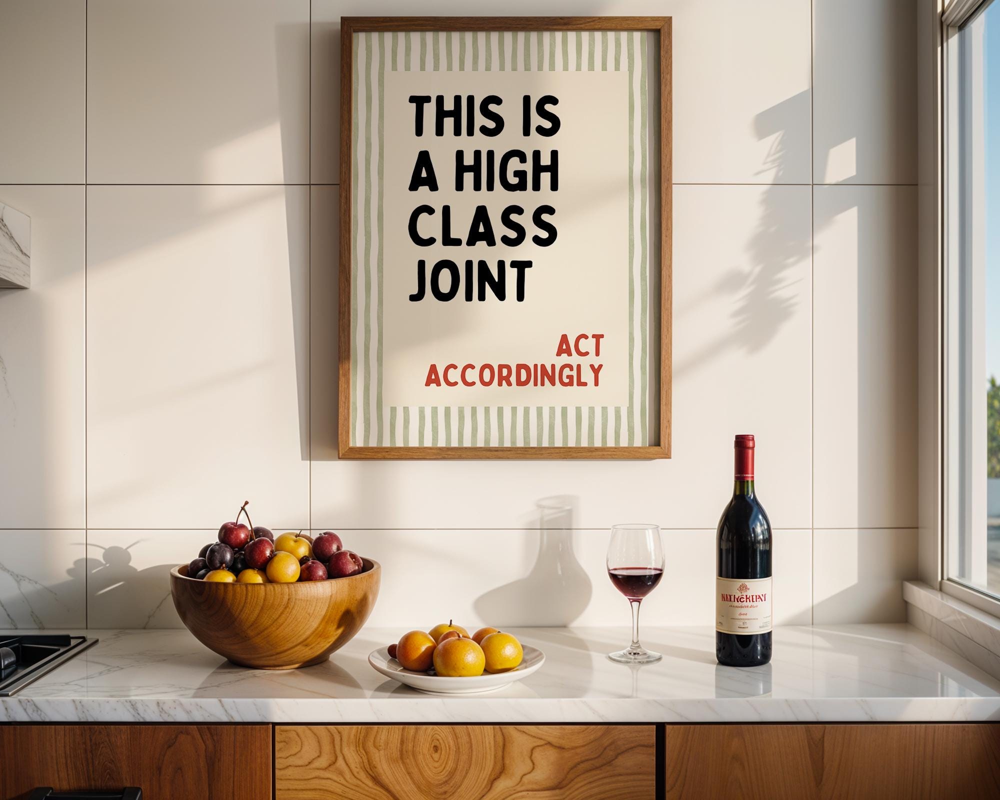 This Is a High Class Joint Wall Art, Funny Quote Poster, Bar Cart Wall Decor, Kitchen Typography Print, Modern Retro Wall Art, DIGITAL