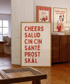 Cheers Salud Cin Cin Wall Art Printable, Bar Kitchen Decor, Cocktail Typography Print, Scandinavian Text Poster, Minimal Neutral Art DIGITAL