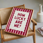 How Lucky Are We Printable, Preppy Wall Art, Love Quote Poster, Romantic Bedroom Decor, Cute Typography Print, Gallery Wall Digital Download