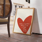 And So Together They Build a Life They Loved Print, Romantic Heart Quote Poster, Minimal Love Typography Art, Cozy Neutral Home Wall Decor