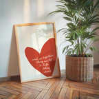 And So Together They Build a Life They Loved Print, Romantic Heart Quote Poster, Minimal Love Typography Art, Cozy Neutral Home Wall Decor