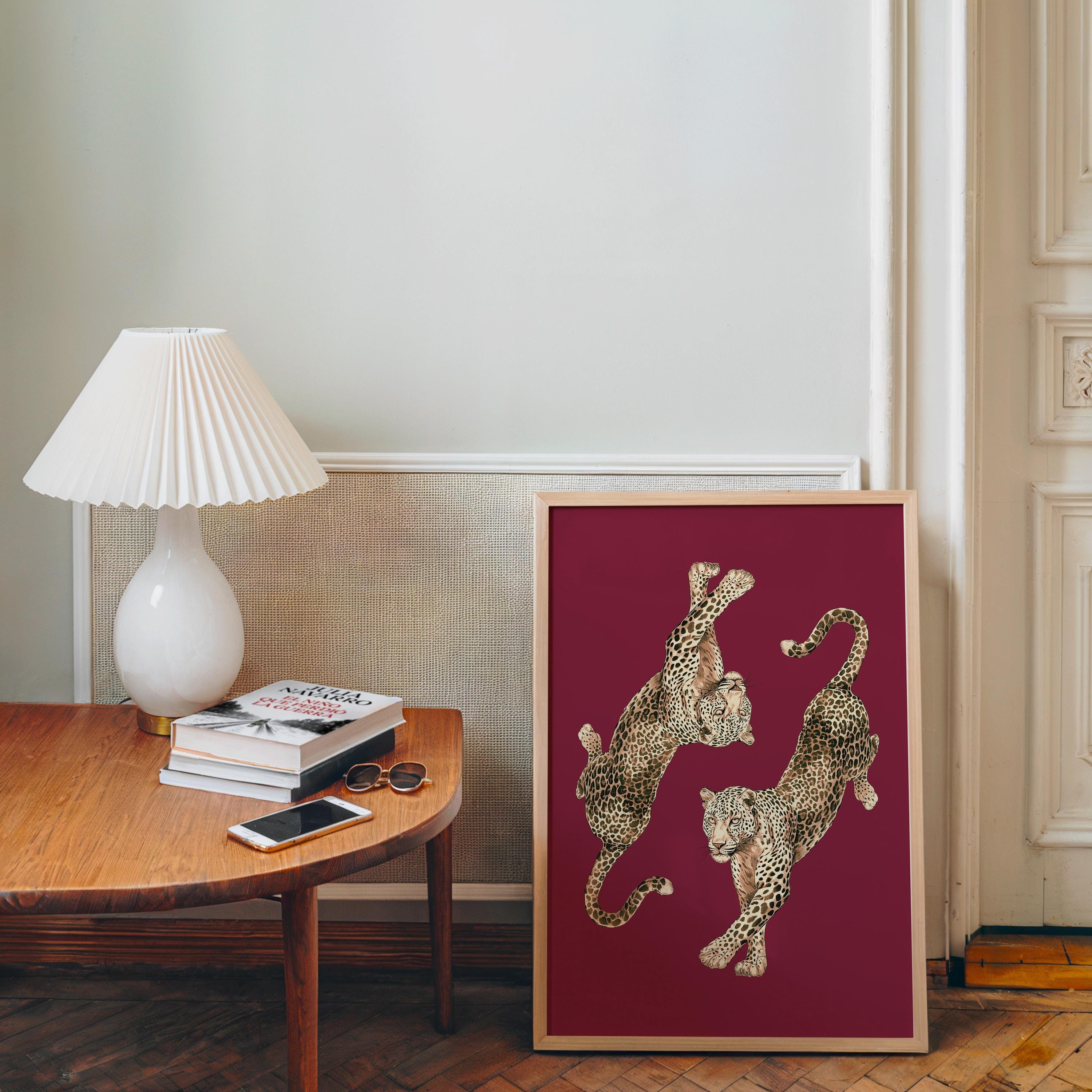 Leopard Gallery Wall Set of 3, Fashion Animal Wall Art, Lucky 8 Ball Print, Bold Chic Decor, Preppy Aesthetic Printable Art