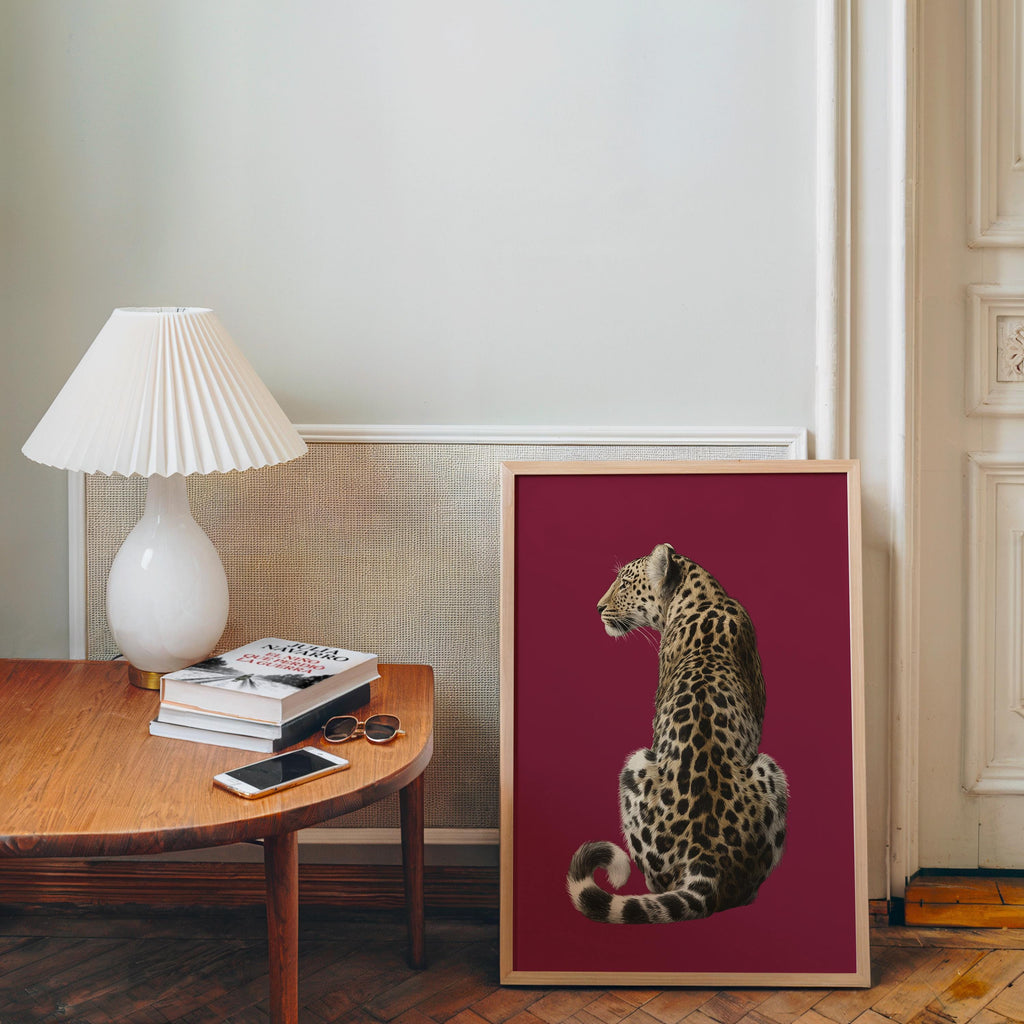 Leopard Gallery Wall Set of 3, Lucky Girl 8 Ball Art, Bold Red Fashion Decor, Preppy Chic Animal Prints, Trendy Printable Art
