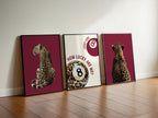 Leopard Gallery Wall Set of 3, Lucky Girl 8 Ball Art, Bold Red Fashion Decor, Preppy Chic Animal Prints, Trendy Printable Art
