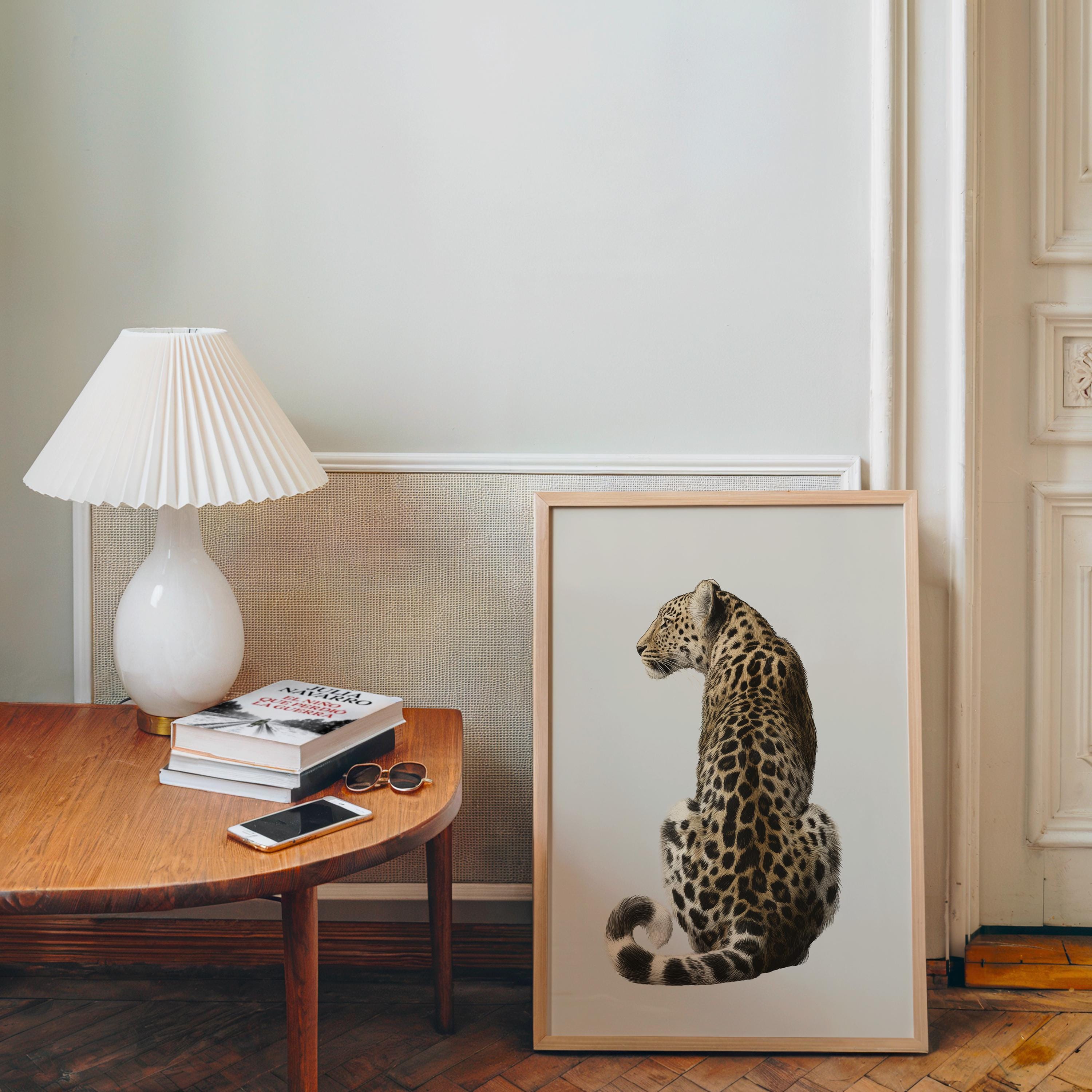 Neutral Beige Leopard Gallery Wall Set of 3, Lucky Girl 8 Ball Art, Minimal Chic Animal Prints, Preppy Aesthetic Printable Decor