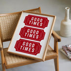 Good Times Wall Art Set, Playing Card Quote Print, Ace of Spades Poster, Red Lips Art, Modern Bar Decor, Romantic Statement Prints