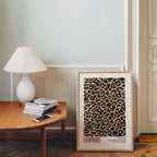 Leopard Print Wall Art, Burgundy Animal Pattern Poster, Bold Preppy Chic Decor, Fashion Leopard Artwork, Trendy Printable Art
