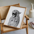 Fashion Gallery Wall Set of 6, Leopard Wall Art, Lucky Girl 8 Ball Print, Black and White Editorial Decor, Trendy Printable Art