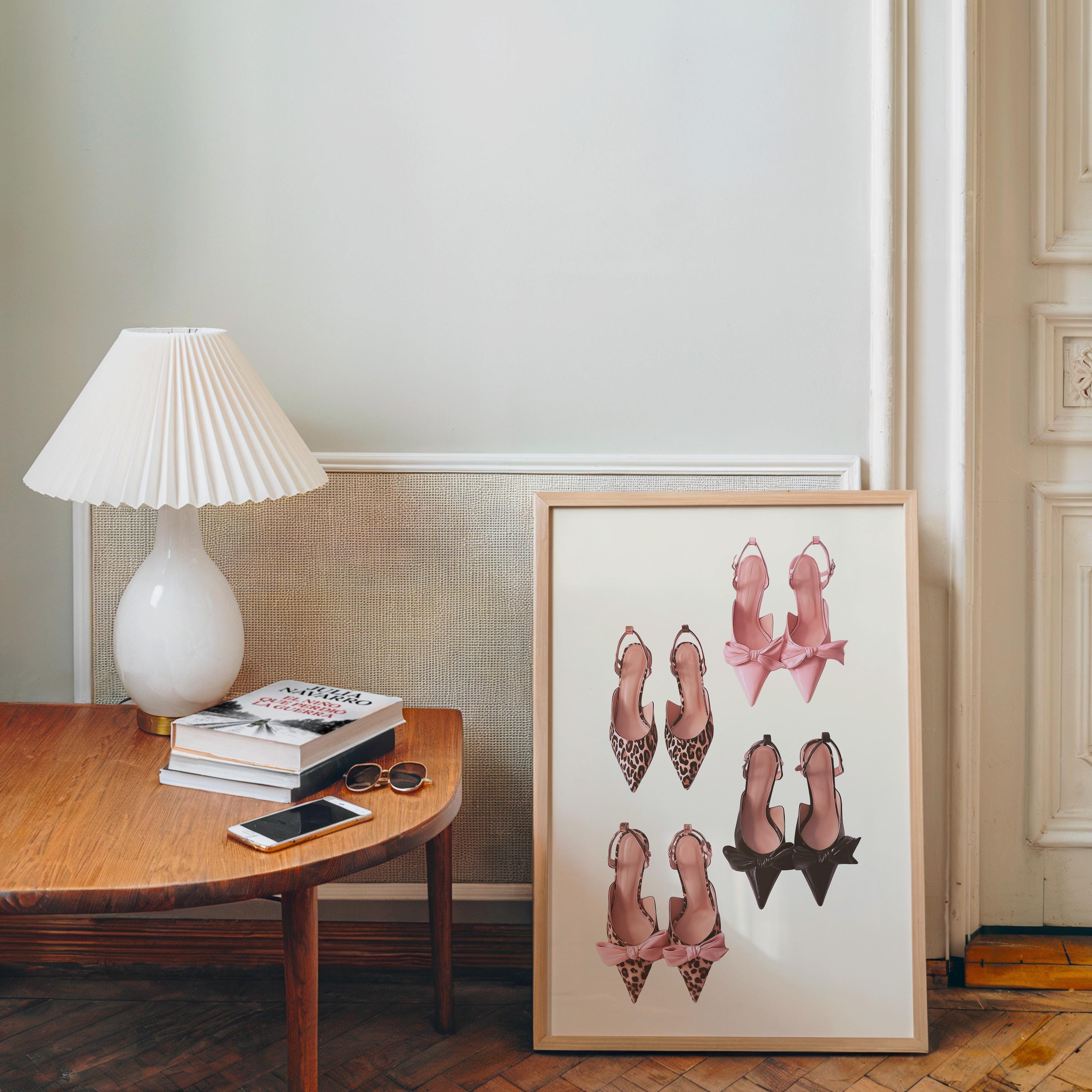 Pink High Heels Wall Art, Fashion Shoes Print, Leopard Heels Poster, Feminine Chic Decor, Stylish Fashion Wall Art, Modern Girly Aesthetic