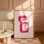 Perfect Match Pink Matchbox Art Print, Valentine Wall Art, Romantic Bar Cart Decor, Retro Love Poster, Girly Home Art, Trendy Print