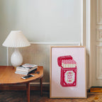 Perfect Match Pink Matchbox Art Print, Valentine Wall Art, Romantic Bar Cart Decor, Retro Love Poster, Girly Home Art, Trendy Print