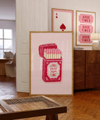 Perfect Match Pink Matchbox Art Print, Valentine Wall Art, Romantic Bar Cart Decor, Retro Love Poster, Girly Home Art, Trendy Print