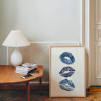 Leopard Fashion Blue Wall Art Set, Trendy Chic Printable Poster, Modern Glam Gallery Wall Decor, Stylish Lucky 8 Art, Fashion Home Decor