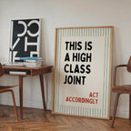 This Is a High Class Joint Wall Art, Funny Quote Poster, Bar Cart Wall Decor, Kitchen Typography Print, Modern Retro Wall Art, DIGITAL