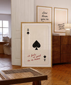 Ace of Spades Wall Art, It Feels So Good to Be Home Quote Print, Minimal Playing Card Poster, Modern Typography Wall Art, Cozy Home Decor