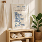 Bathroom Wall Art Set of 6, Blue Funny Bathroom Prints, Cute Toilet Humor Posters, Vintage Cottagecore Bathroom Decor, Digital Download