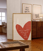 And So Together They Build a Life They Loved Print, Romantic Heart Quote Poster, Minimal Love Typography Art, Cozy Neutral Home Wall Decor