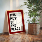This Must Be The Place Wall Art, Red Modern Typography Print, Bold Home Decor Poster, Entryway Statement Art, Airbnb Wall Art