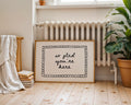 So Glad You’re Here Wall Art Printable, Entryway Welcome Quote, Cozy Black White Sign, Neutral Home Decor, Modern Farmhouse Print