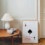 Good Times Wall Art Set, Playing Card Quote Print, Ace of Spades Poster, Red Lips Art, Modern Bar Decor, Romantic Statement Prints
