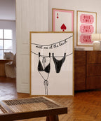 Meet Me at the Beach Wall Art, Black Line Art Bikini Print, Modern Bathroom Decor, Minimal Beach Poster, Trendy Apartment Printable