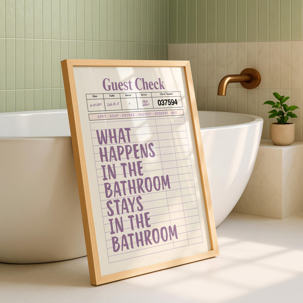 Purple Bathroom Wall Art Set of 6, Funny Bathroom Prints, Trendy Lavender Decor, Cute Toilet Humor Posters, Apartment Bathroom Printable