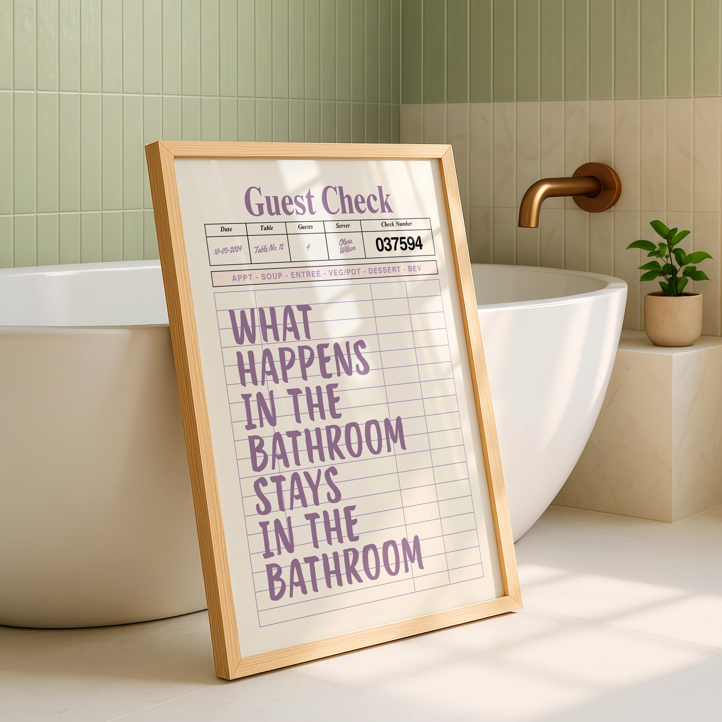 Purple Bathroom Wall Art Set of 6, Funny Bathroom Prints, Trendy Lavender Decor, Cute Toilet Humor Posters, Apartment Bathroom Printable