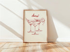 Cheers Print Red, Bar Cart Poster, Trendy Wall Art, Retro Kitchen Poster, Red Aesthetic Decor Cocktail Wall Preppy Drink Print DIGITAL PRINT