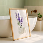 Lavender Bathroom Wall Art Printable, Toilet Paper Flower Art, Purple Floral Bathroom Decor, Minimal Funny Bathroom Print