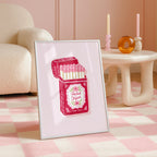 Perfect Match Pink Matchbox Art Print, Valentine Wall Art, Romantic Bar Cart Decor, Retro Love Poster, Girly Home Art, Trendy Print